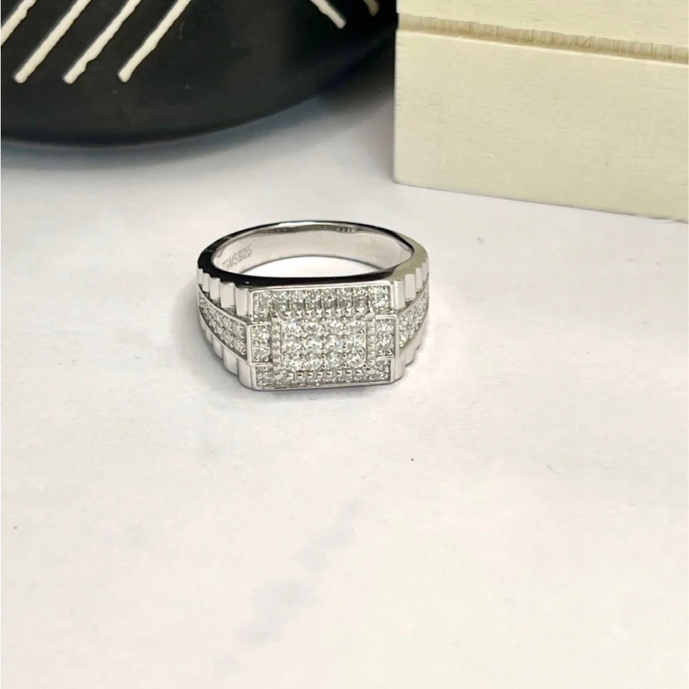 925 Sterling Silver 2.00CTW MOISSANITE Pave Men’s Ring Size 10,11 or 12